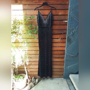 Velvet Dress from Windsor Velvet Rhinestone Maxi Dress Size S/M